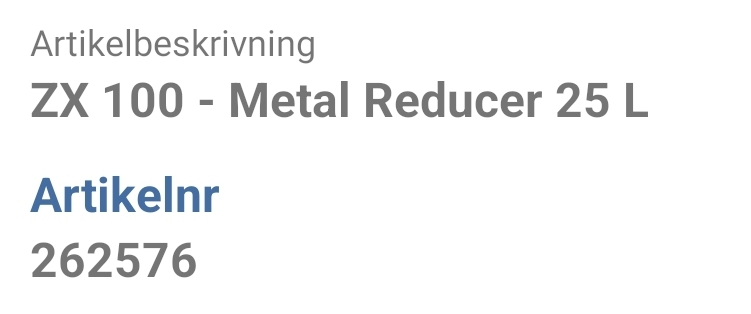 ZX 100 - Metal Reducer 25 L 